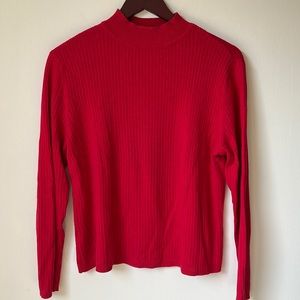 🤩 Vintage Classic Elements red cotton mock neck sweater